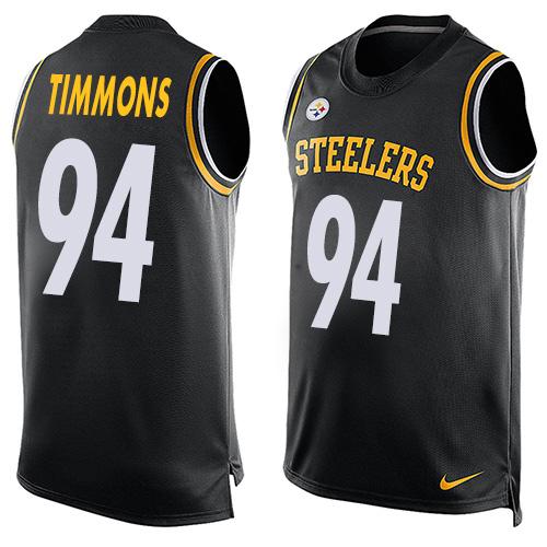  Steelers #94 Lawrence Timmons Black Team Color Men's Stitched NFL Limited Tank Top Jersey